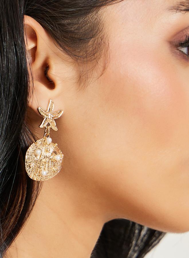 ستايلي أقراط متدلية بشكل صدف ونجم البحر - Image 1